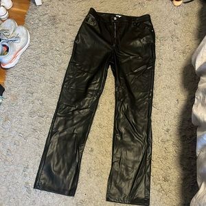 Zara straight leg leather pants